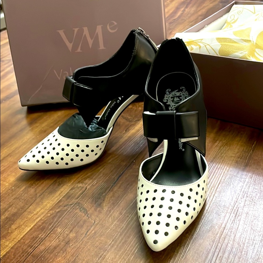 Valentino Black and White Women's Heels